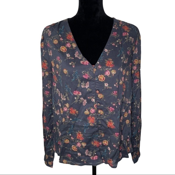 Lucky Brand All Over Floral Print Long Sleeve Button Down Shirt Size Small - Picture 2 of 8